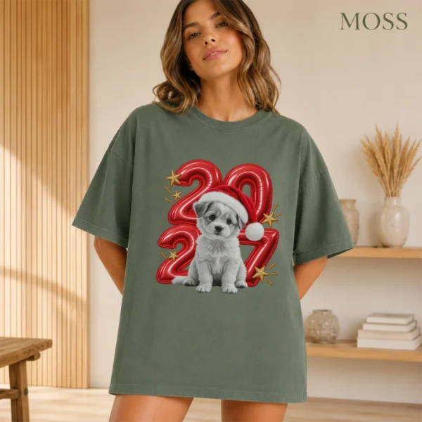 New Year's 2027 Adult Shirt, Embracing Children — alternate product mockup new year's 2027 adult shirt t-shirt color options