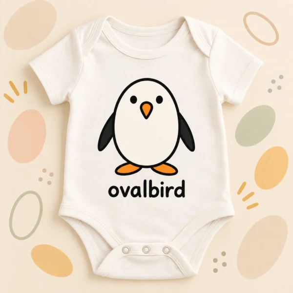 oval penguin baby bodysuit