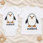 oval penguin baby bodysuit product photo