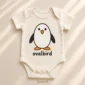 oval penguin baby bodysuit styled product photo