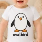 oval penguin baby bodysuit close-up detail