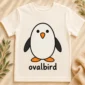 oval penguin baby bodysuit close-up detail