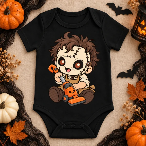 patchwork mask baby bodysuit