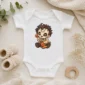 patchwork mask baby bodysuit product photo