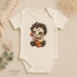 patchwork mask baby bodysuit product photo