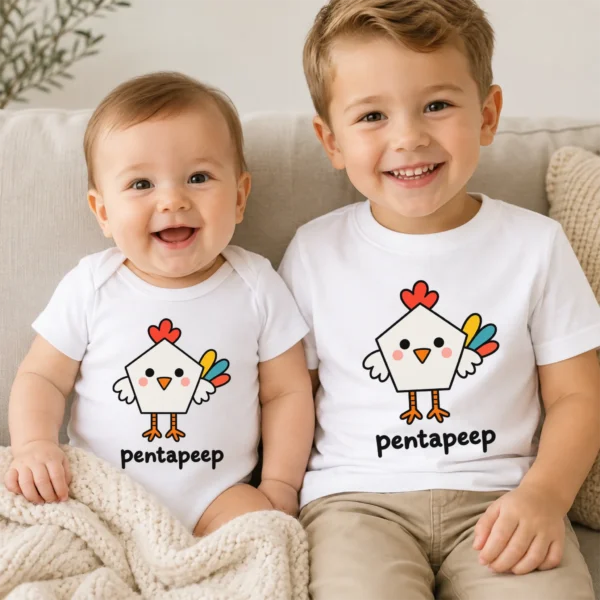 Pentagon Chicken Baby Bodysuit, Toddler & Youth Shirt | Pentapeep — baby bodysuit mockup pentagon chicken baby bodysuit product photo