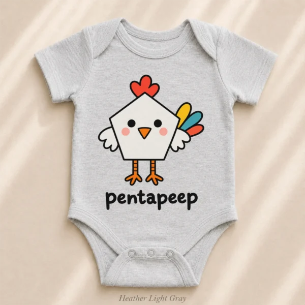 Pentagon Chicken Baby Bodysuit, Toddler & Youth Shirt | Pentapeep — alternate product mockup pentagon chicken baby bodysuit product photo
