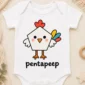 pentagon chicken baby bodysuit close-up detail
