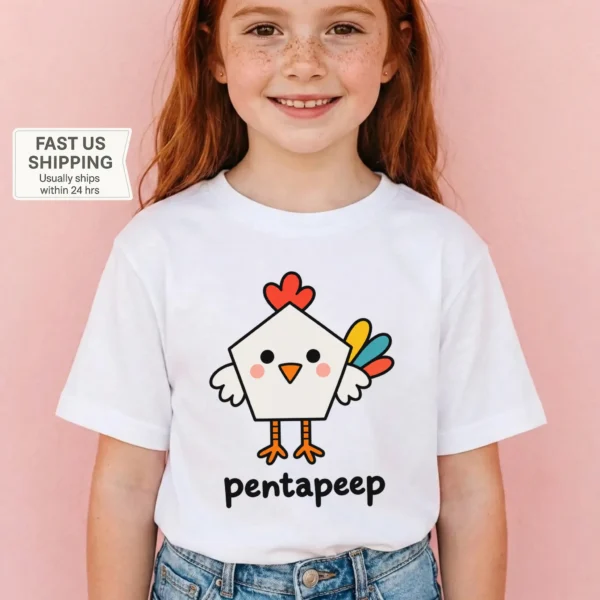 Pentagon Chicken Baby Bodysuit, Toddler & Youth Shirt | Pentapeep — toddler shirt mockup pentagon chicken baby bodysuit product photo