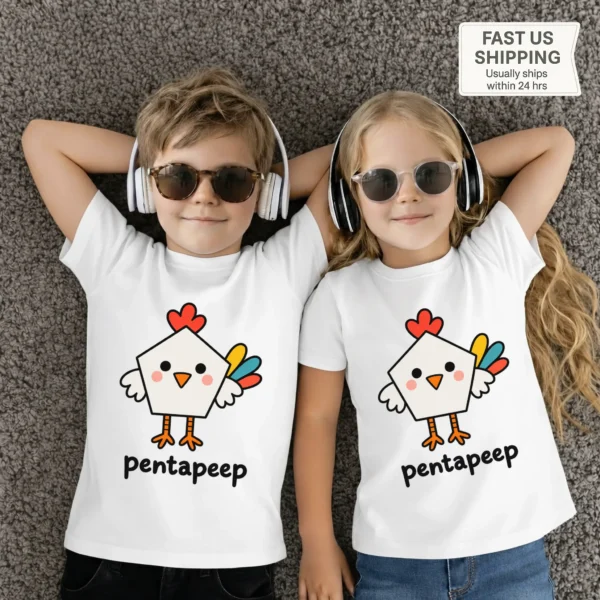 Pentagon Chicken Baby Bodysuit, Toddler & Youth Shirt | Pentapeep — toddler shirt mockup pentagon chicken baby bodysuit product photo