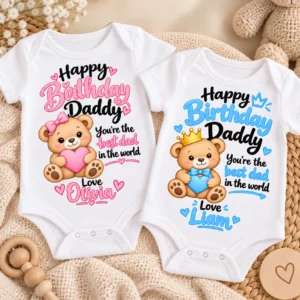 personalized daddy birthday baby bodysuit & custom toddler shirt