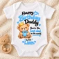 personalized daddy birthday baby bodysuit & custom toddler shirt front view