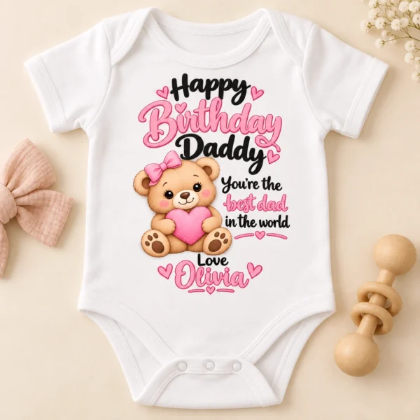 Personalized Daddy Birthday Baby Bodysuit & Custom Toddler Shirt — alternate product mockup personalized daddy birthday baby bodysuit & custom toddler shirt mockup view