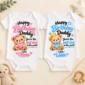 personalized daddy birthday baby bodysuit & custom toddler shirt close-up detail