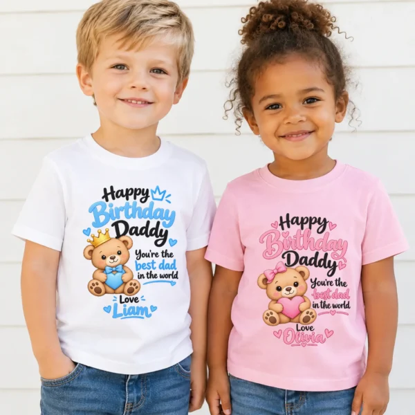 Personalized Daddy Birthday Baby Bodysuit & Custom Toddler Shirt — toddler shirt mockup personalized daddy birthday baby bodysuit & custom toddler shirt product photo