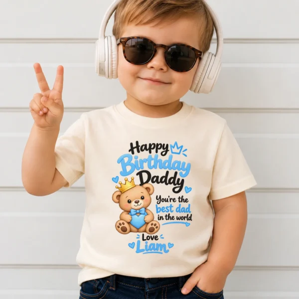 Personalized Daddy Birthday Baby Bodysuit & Custom Toddler Shirt — toddler shirt mockup personalized daddy birthday baby bodysuit & custom toddler shirt product photo