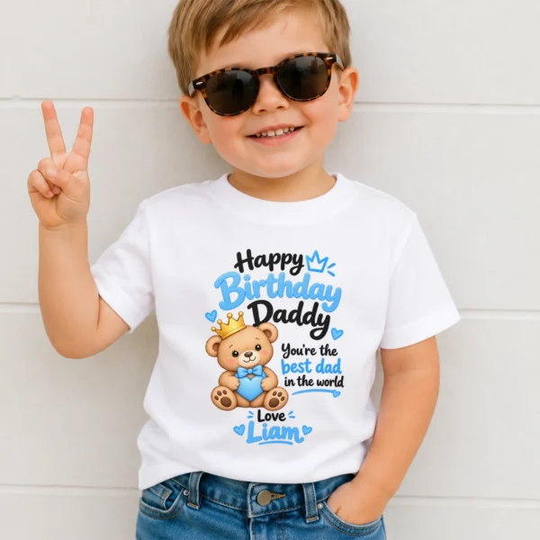 Personalized Daddy Birthday Baby Bodysuit & Custom Toddler Shirt — toddler shirt mockup personalized daddy birthday baby bodysuit & custom toddler shirt product photo