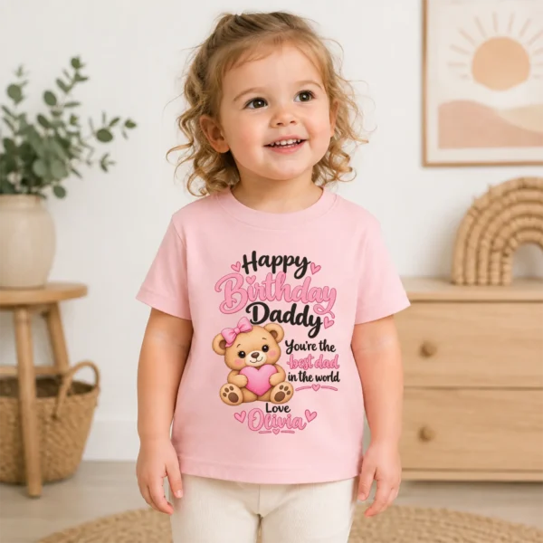 Personalized Daddy Birthday Baby Bodysuit & Custom Toddler Shirt — toddler shirt mockup personalized daddy birthday baby bodysuit & custom toddler shirt product photo