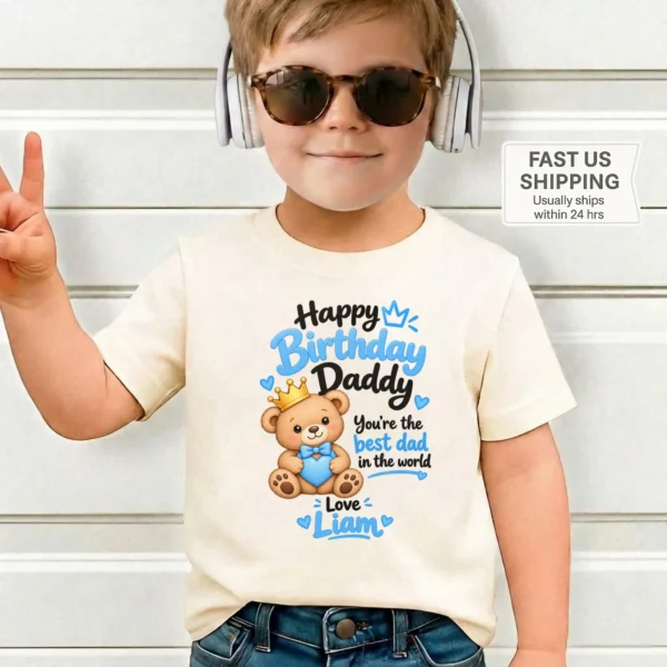 Personalized Daddy Birthday Baby Bodysuit & Custom Toddler Shirt — toddler shirt mockup personalized daddy birthday baby bodysuit & custom toddler shirt lifestyle scene