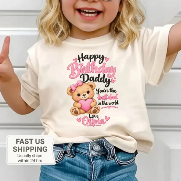 Personalized Daddy Birthday Baby Bodysuit & Custom Toddler Shirt — toddler shirt mockup personalized daddy birthday baby bodysuit & custom toddler shirt product photo