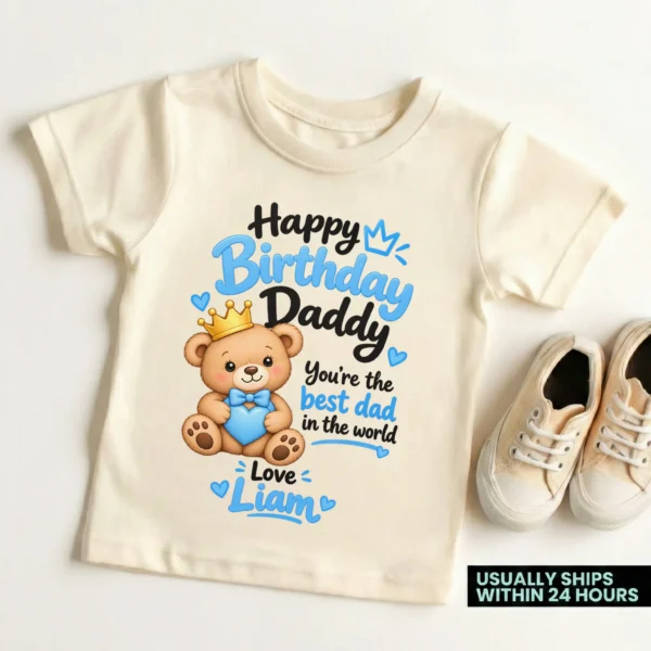 Personalized Daddy Birthday Baby Bodysuit & Custom Toddler Shirt — toddler shirt mockup personalized daddy birthday baby bodysuit & custom toddler shirt product detail