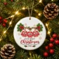 personalized family of three first christmas sweater ornament 2026 product image mockup view