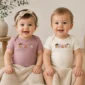 personalized halloween baby bodysuit model mockup