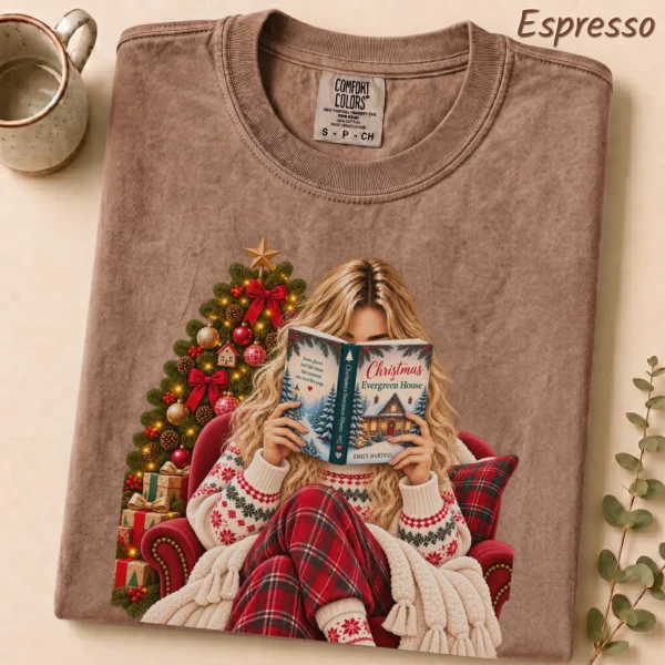 Personalized Christmas At Evergreen House New Year's Shirt — alternate product mockup personalized new year's at evergreen house shirt t-shirt close-up detail