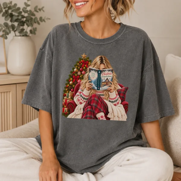 Personalized Christmas At Evergreen House New Year's Shirt — lifestyle mockup personalized new year's at evergreen house shirt t-shirt lifestyle scene