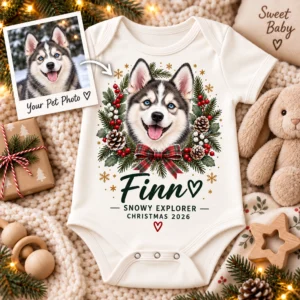 personalized pet photo baby bodysuit color options