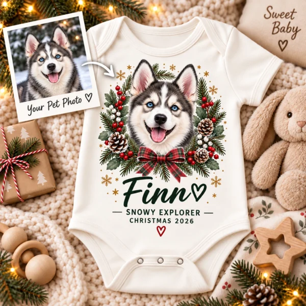 personalized pet photo baby bodysuit color options