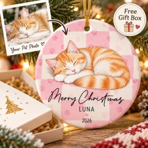 personalized pet photo ornament with name product image back view