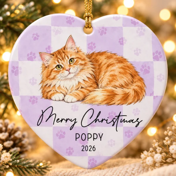 Personalized Pet Photo Ornament with Name, Year & Custom Background — alternate product mockup personalized pet photo ornament with name product image back view