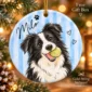 personalized watercolor pet portrait ornament product image back view
