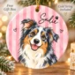 personalized watercolor pet portrait ornament product image back view