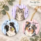 personalized watercolor pet portrait ornament product image back view