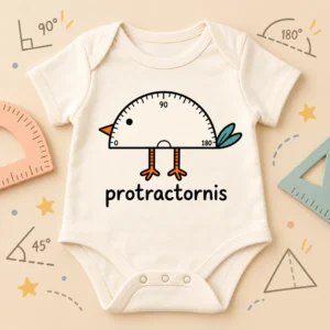 protractor bird baby bodysuit