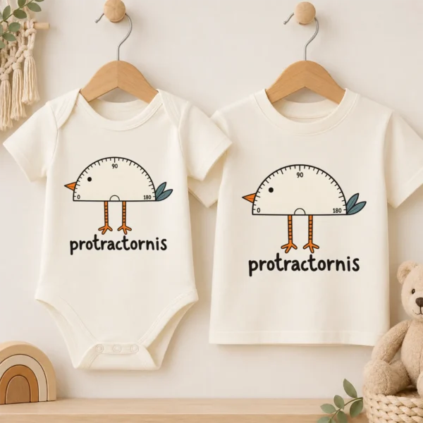 Protractor Bird Baby Bodysuit, Toddler & Youth Shirt | Protractornis — baby bodysuit mockup protractor bird baby bodysuit product photo
