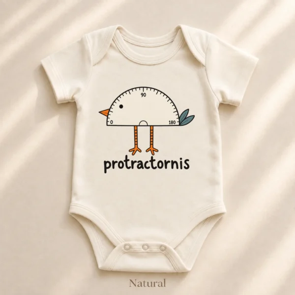 Protractor Bird Baby Bodysuit, Toddler & Youth Shirt | Protractornis — alternate product mockup protractor bird baby bodysuit product photo