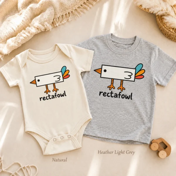 Rectangle Bird Baby Bodysuit, Toddler & Youth Shirt | Rectafowl — alternate product mockup rectangle bird baby bodysuit natural light photo