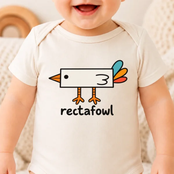 Rectangle Bird Baby Bodysuit, Toddler & Youth Shirt | Rectafowl — baby bodysuit mockup rectangle bird baby bodysuit close-up detail