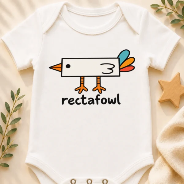 Rectangle Bird Baby Bodysuit, Toddler & Youth Shirt | Rectafowl — baby bodysuit mockup rectangle bird baby bodysuit close-up detail