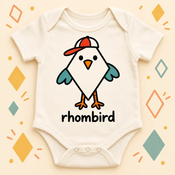 rhombus bird baby bodysuit