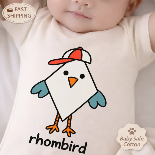 Rhombus Bird Baby Bodysuit, Toddler & Youth Shirt | Rhombird — baby bodysuit mockup rhombus bird baby bodysuit product photo