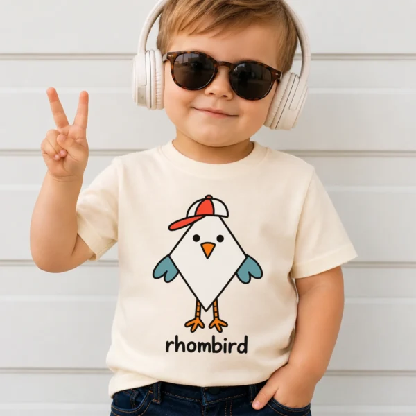 Rhombus Bird Baby Bodysuit, Toddler & Youth Shirt | Rhombird — toddler shirt mockup rhombus bird baby bodysuit product photo