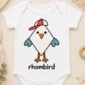 rhombus bird baby bodysuit close-up detail