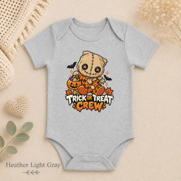 Halloween Sack Mask Baby Bodysuit or Toddler Shirt — alternate product mockup sack mask baby bodysuit close-up detail
