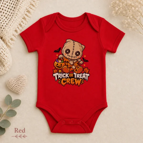 Halloween Sack Mask Baby Bodysuit or Toddler Shirt — alternate product mockup sack mask baby bodysuit product detail
