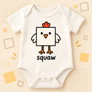 square chicken baby bodysuit