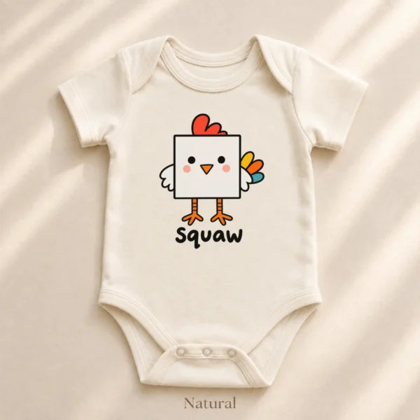 Square Chicken Baby Bodysuit, Toddler & Youth Shirt | Math Pun — alternate product mockup square chicken baby bodysuit product photo